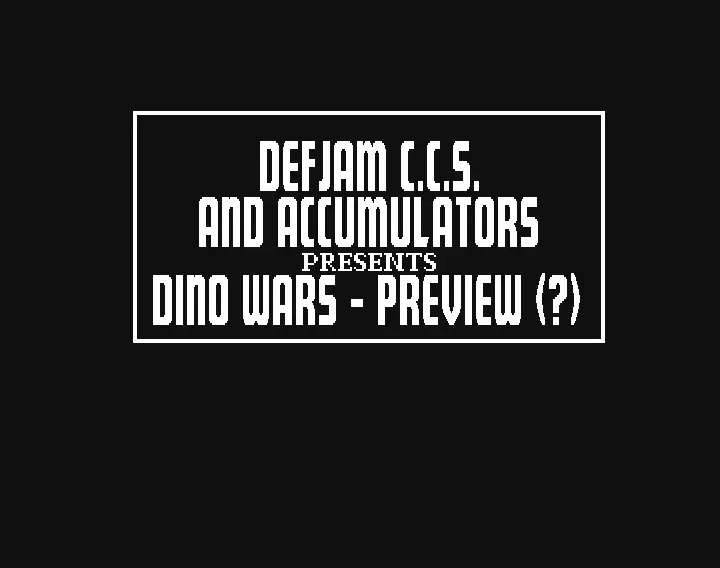 Dino Wars Preview (1990) by Defjam