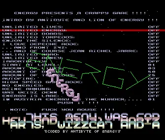 Crappy Game Trainer Menu (1989) by Energy