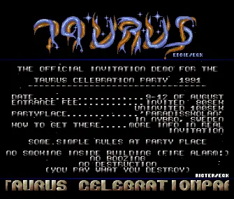 Taurus Party Invitation (1991) by Equinox