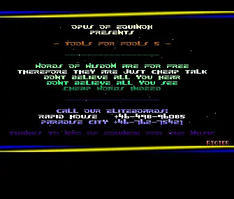 Tools for Fools 05 Intro (1990) by Equinox