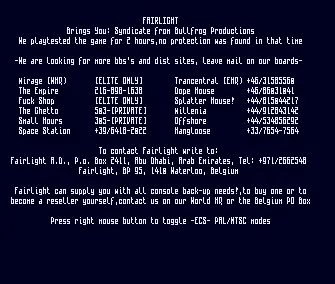 Syndicate - ECS (1993) by Fairlight