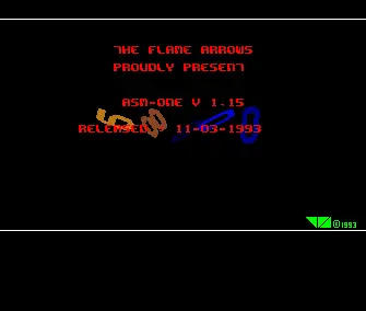 AsmOne v1.15 Intro (1993) by Flame Arrows, The