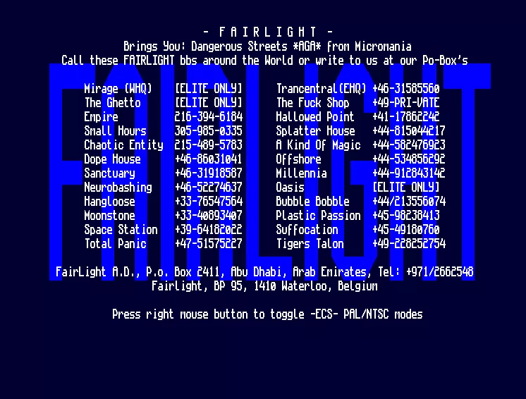 Dangerous Streets - AGA (1993) by Fairlight