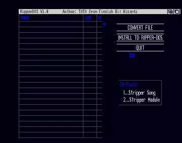 RipperDOS v1.0 (1988) by Finnish Bit Wizards
