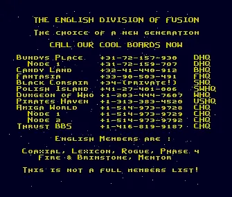 English Division BBS Intro (1991) by Fusion