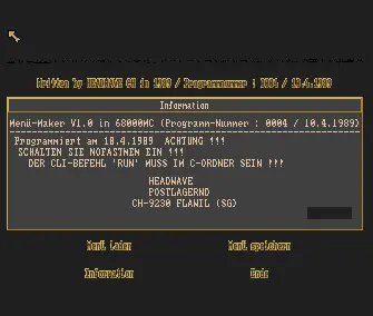 Menu Maker v1.0 (1989) by Headwave
