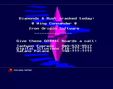 Crackintro for Diamonds and Rust (1991) by Gothic
