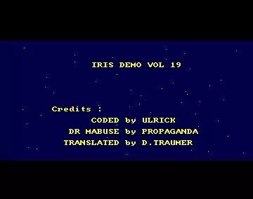 Demo Disk 19 Intro (1989) by Iris