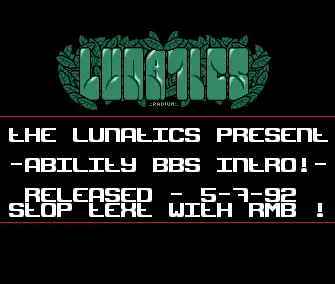 Ability BBS Intro (1992) by Lunatics