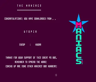 Utopia BBS Intro by Maniacs