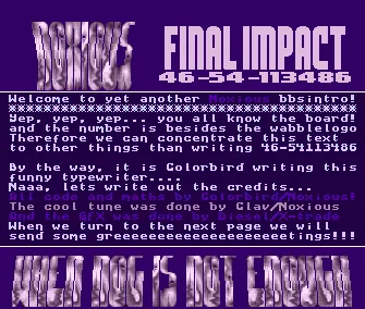 Yet Another BBS Intro (1992) by Noxious