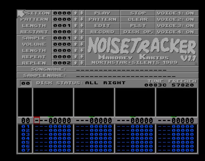 Noisetracker v1.1 (1989) by North Star
