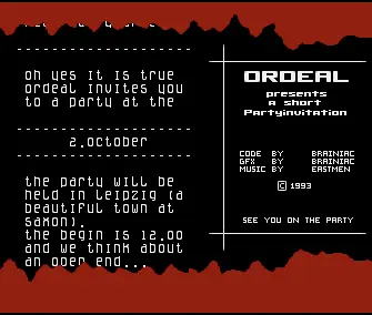Party Invitation Part 1 (1992) by Ordeal