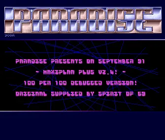 Maxiplan Plus v2.4 (1991) by Paradise