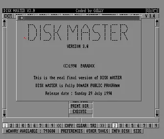 Disk Master v3.0 (1990) by Paradox