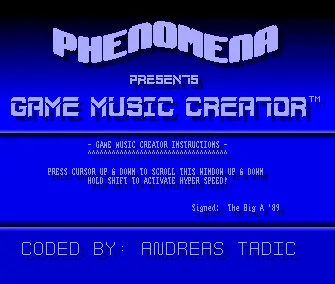 Game Music Creator Intro (1988) by Phenomena