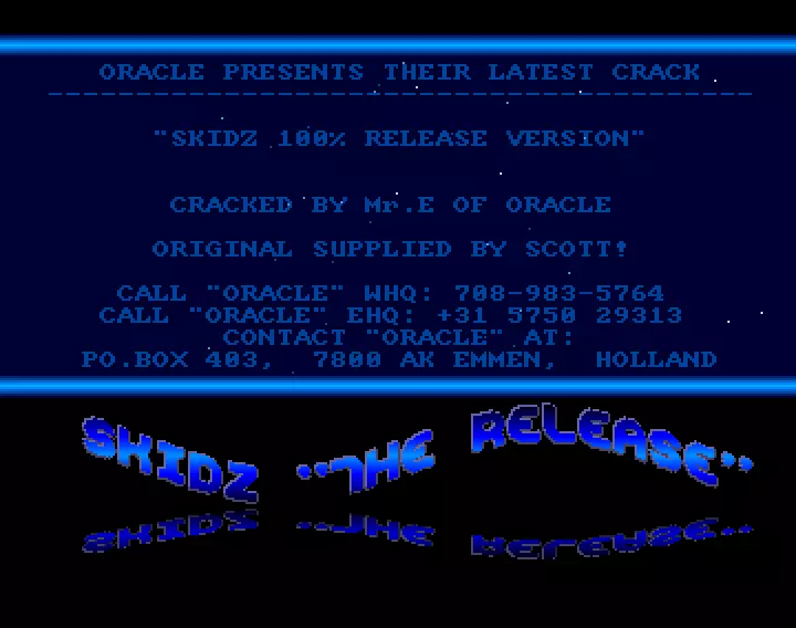 Skidz (1990) by Oracle