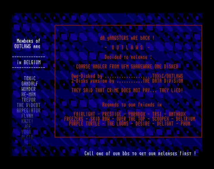 Coarse Angler One Disk (1994) by Outlaws