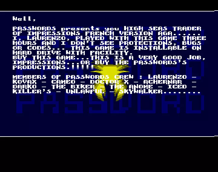 High Seas Trader AGA French (1994) by Passwords